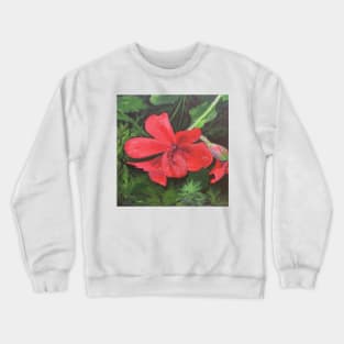 Red Flower Crewneck Sweatshirt